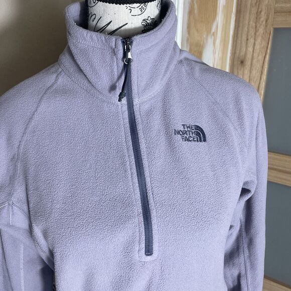 The North Face Sweater Womens Medium Purple Fleece Quarter Zip Pullover Hiking - Picture 2 of 10